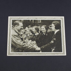 Adolf Hitler with BDM girls Postcard