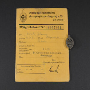 NSKOV membership card with pin