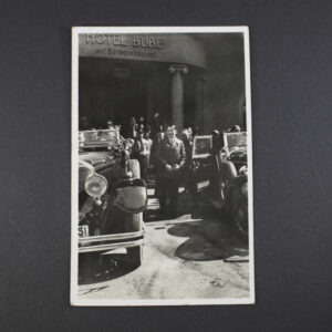 Postcard of Adolf Hitler at hotel Bube