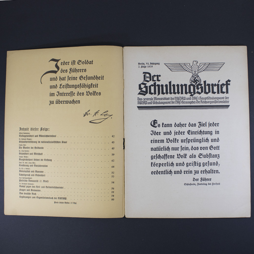 Magazine "Der Schulungsbrief" February 1938 - Image 2