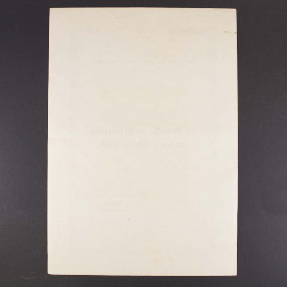 Official award certificate for the 1 October 1938 Sudetenland Commemorative Medal, featuring printed German text, official stamps, and a signature, recognizing participation in the occupation of the Sudetenland.