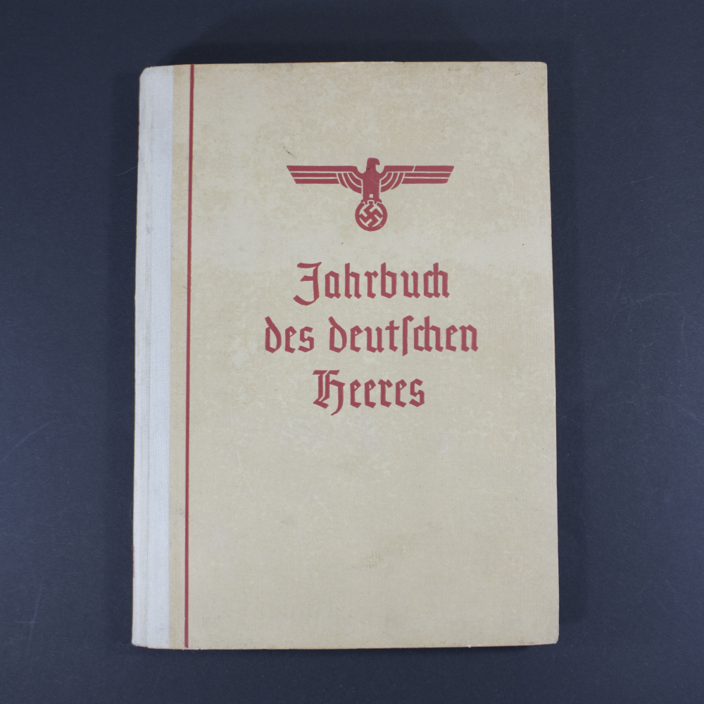 Front cover of the book ‘Jahrbuch des Deutschen Heeres’ (Yearbook of the German Army) from 1941, featuring the title in bold Gothic script on a textured surface