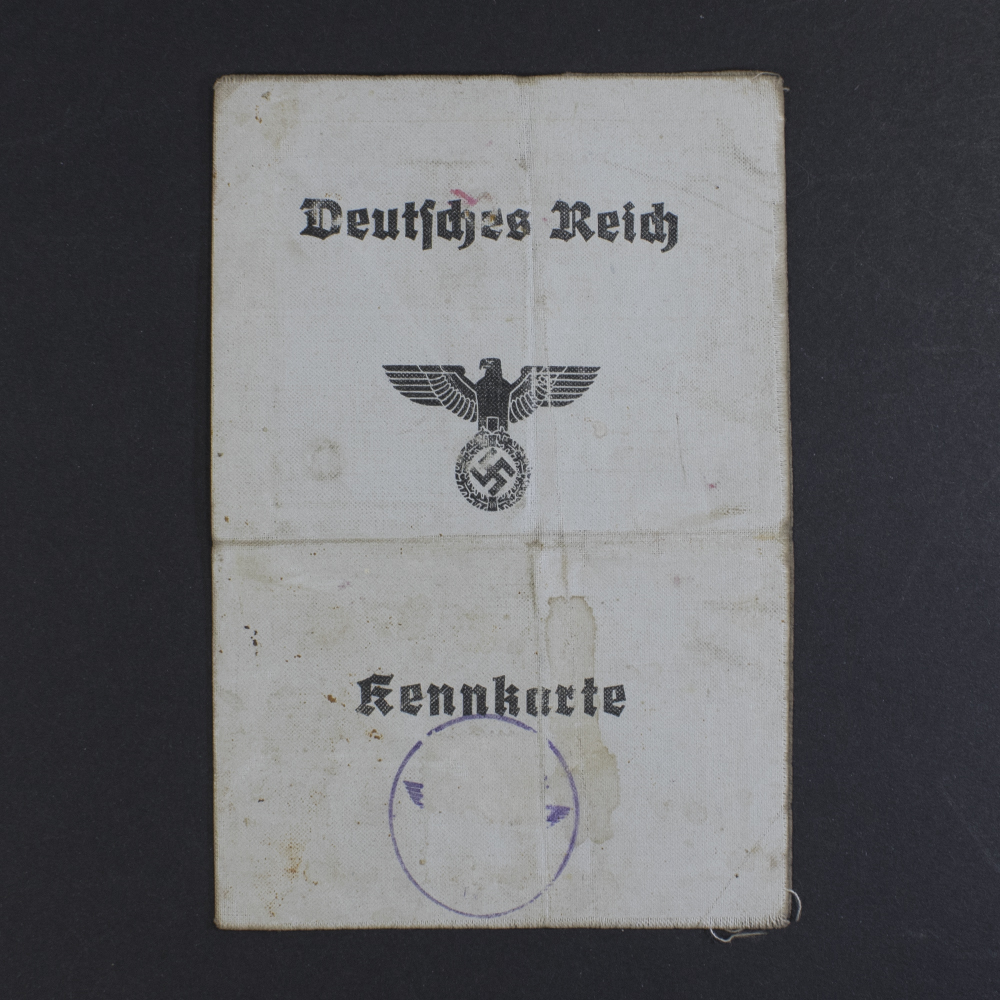 Front view of a World War II German Kennkarte identity card, showing the printed title ‘Kennkarte'.