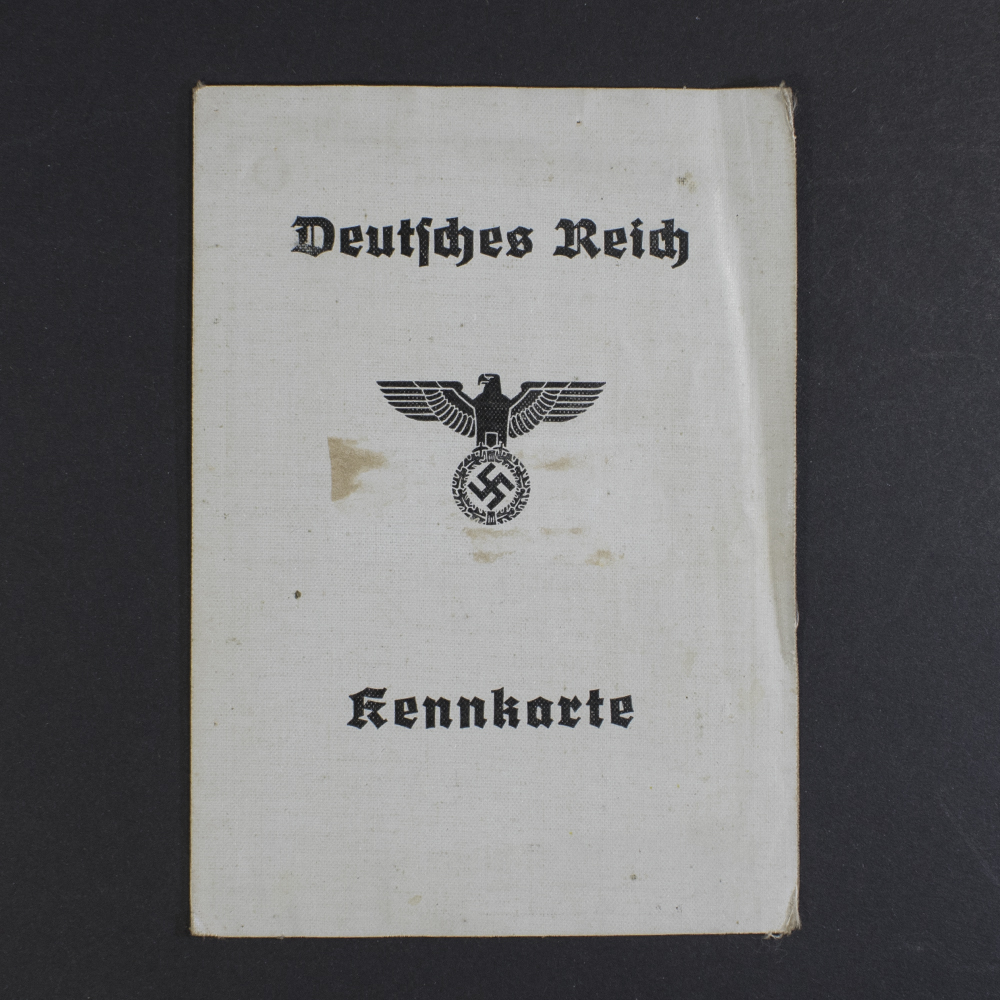 Front view of a World War II German Kennkarte identity card, showing the printed title ‘Kennkarte'
