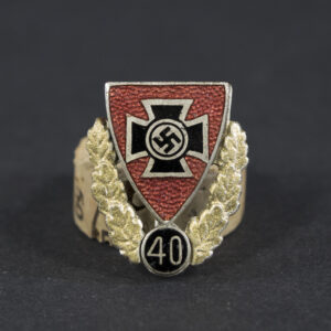 Kyffhäuser 40-Year Membership Honor Pin displayed flat, showing its oval badge with detailed emblem and attached stick pin