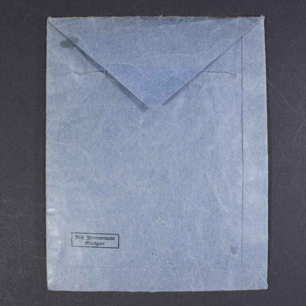 Close-up of the back of the WWII German Mother’s Cross cloth bag, showing the fabric texture and stitching.