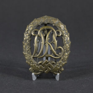 WW2-era German DRL sports badge shown in full, displaying the overall design and condition.