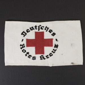 WW2-era German DRK (Deutsches Rotes Kreuz) armband shown laid out flat, displaying overall condition.