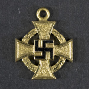 Front view of a WW2-era German 40 Year Faithful Service Medal miniature (15 mm), showing the medal design and finish.
