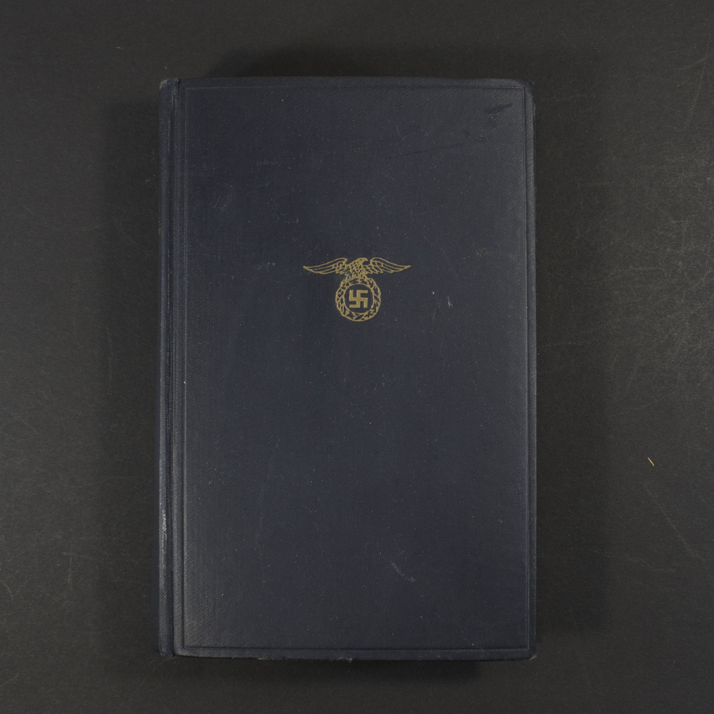 Front cover of a 1941 WWII-era ‘Mein Kampf’ People’s Edition book, showing the title and plain binding.