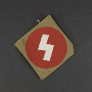 Overview of a WWII German Deutsches Jungvolk (DJ) Oberbann armband patch, showing the complete cloth insignia.