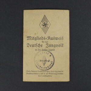 Closed front view of a WW2 German Hitler Youth membership pass showing the cover.