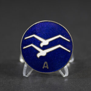 Glider pilot badge Nazi Germany overview showing blue circular badge with wing design