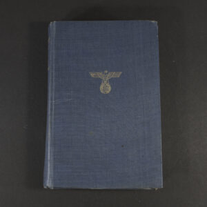 Front cover of a 1943 German edition of Adolf Hitler’s Mein Kampf (Volksausgabe), showing the original publisher’s binding and title on the cover.