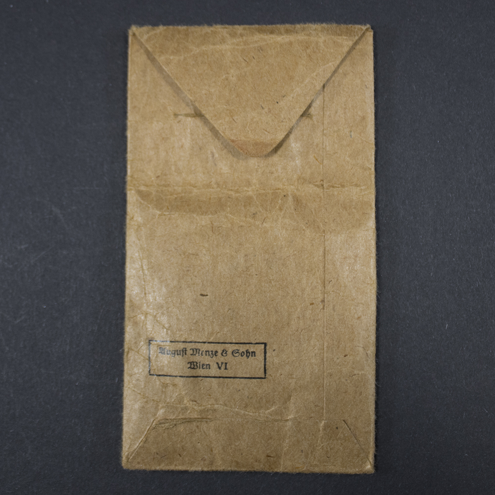 Reverse side of the original West Wall Medal issue bag showing period manufacturing details.