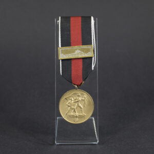 Sudeten Occupation Medal with Prague Bar, complete medal and ribbon in good condition