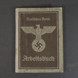 Front cover of a German World War II labor book (Arbeitsbuch), 2nd form, showing the original cover design, title, and signs of age and wear.