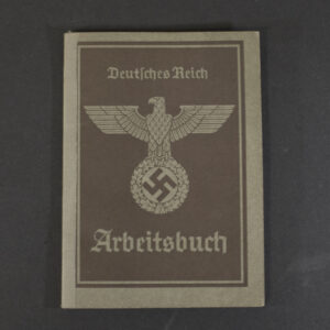 Front cover of a German World War II labor book (Arbeitsbuch), 2nd form, showing the original cover design, title, and signs of age and wear.