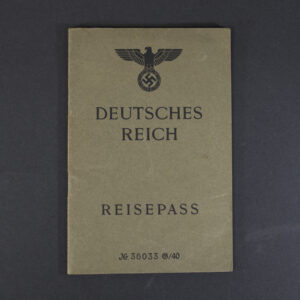 Front cover of a German World War II passport (Reisepass), showing the original cover design, title, and visible signs of age and use.
