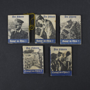 WWII German WHW Kampf im Osten complete set of five miniature photo booklets front covers