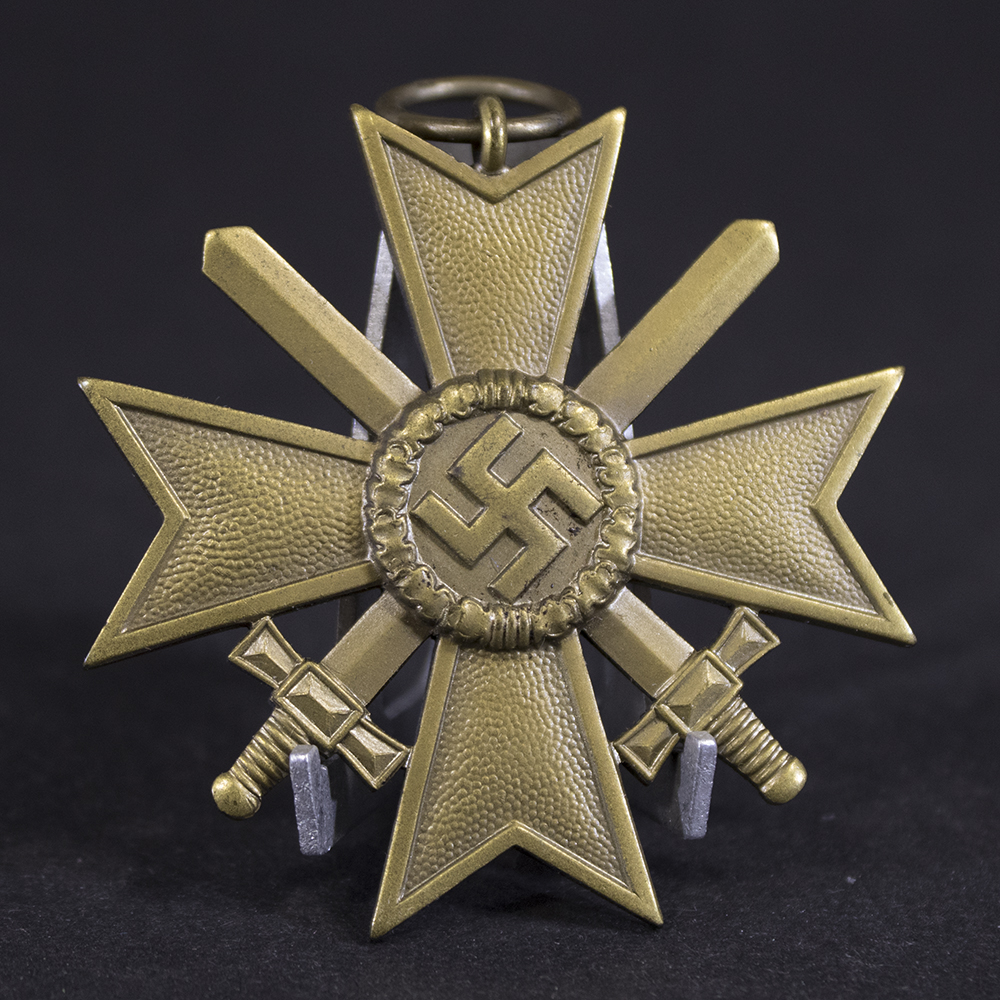 WWII German War Merit Cross 2nd Class front view showing swastika and crossed swords