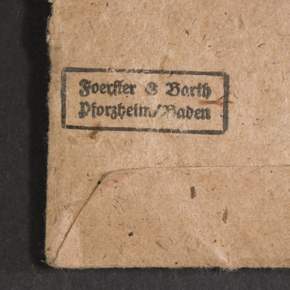 WWII German War Merit Cross 2nd Class close-up of Foerster & Barth maker stamp