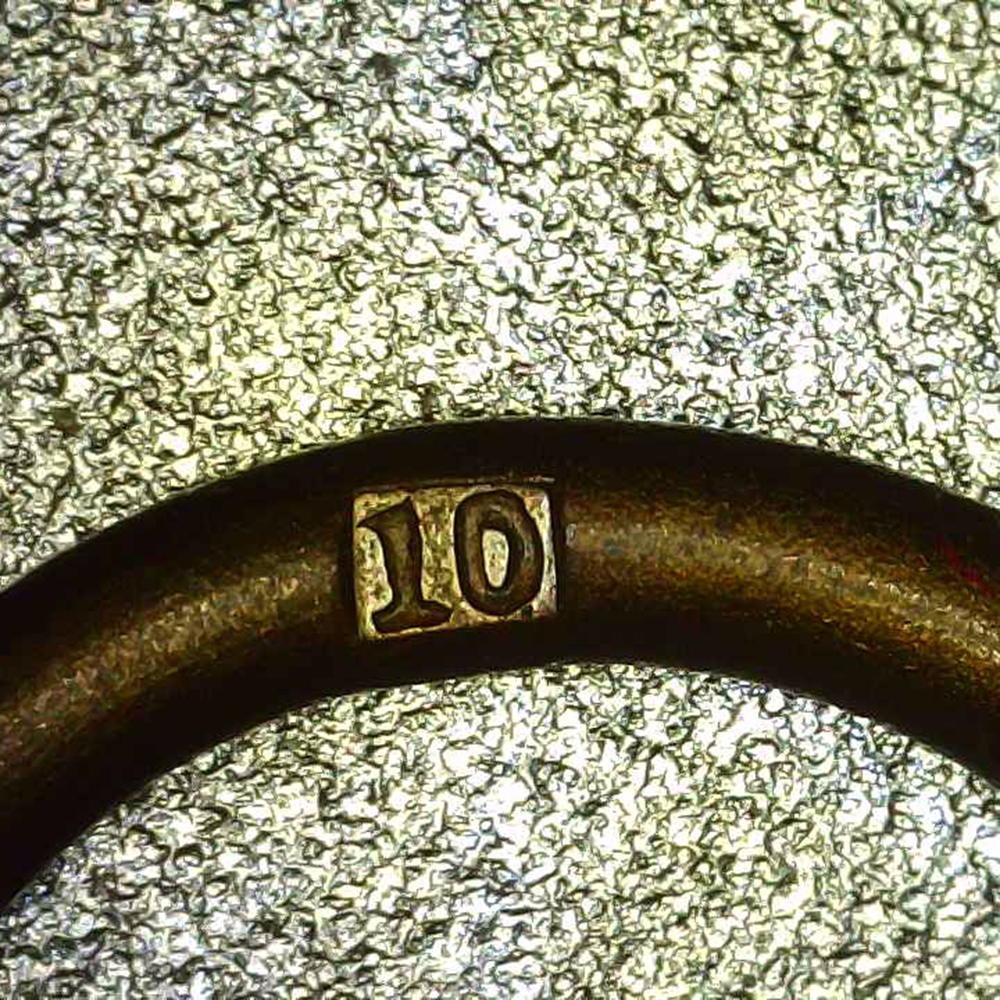 WWII German War Merit Cross 2nd Class ribbon ring showing maker mark 10 stamp