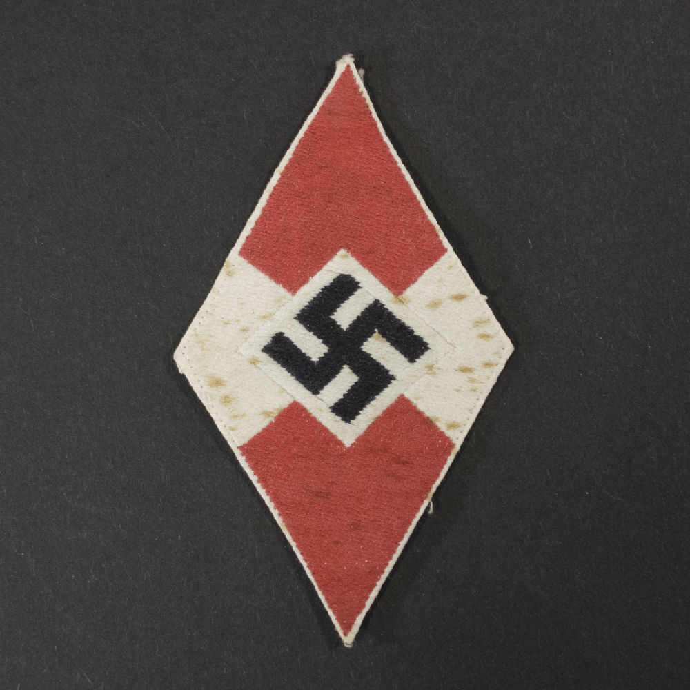 WWII German HJ BDM Diamond Sleeve Patch full front view