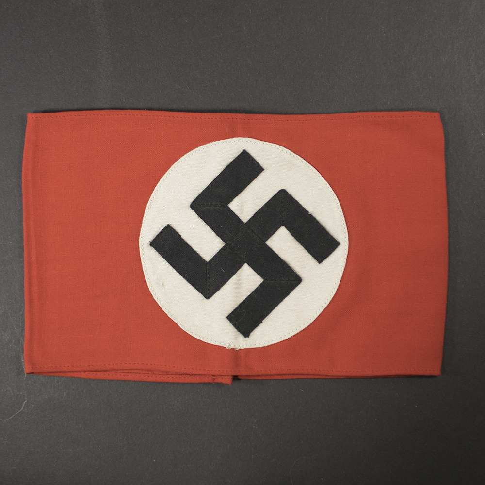 WWII German NSDAP Party Armband full front view on black background